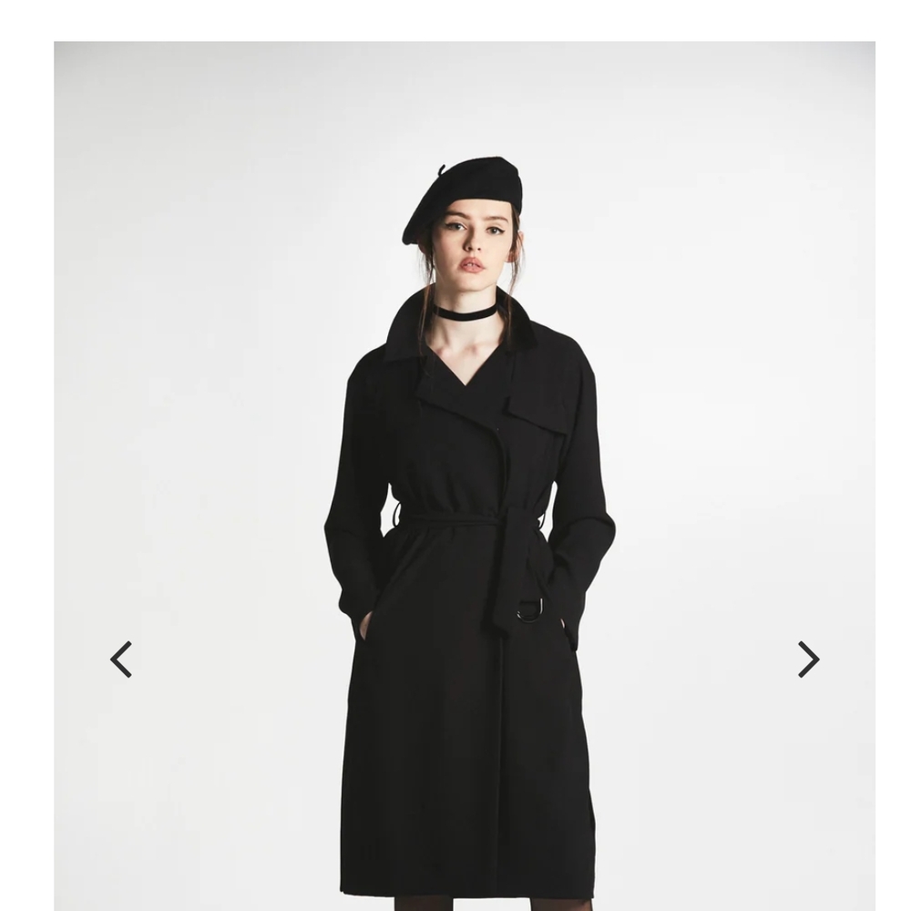 Chic Black Trench Coat with Belt